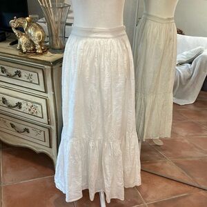 White Cotton Maxi Skirt